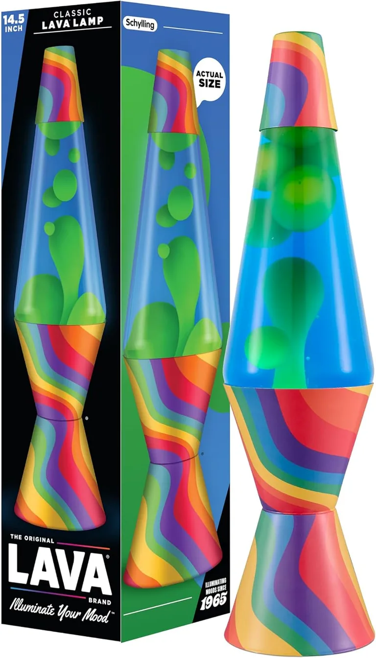 Warped Rainbow Lava Lite lamp — lamp and packaging