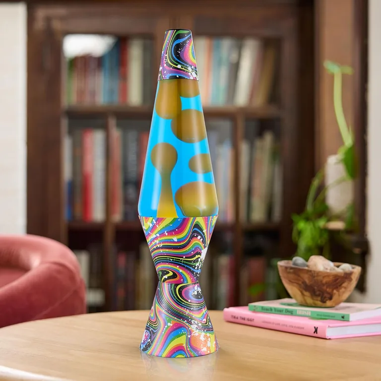 Splattered Distortion Lava Lite lamp — room setting