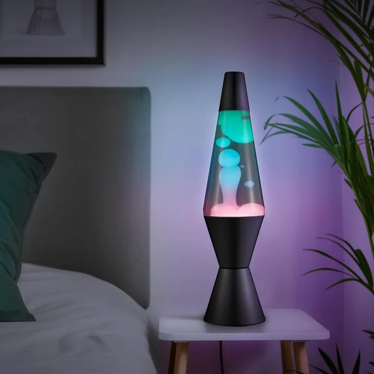 Gunmetal Grey Lava Lite lamp — room setting
